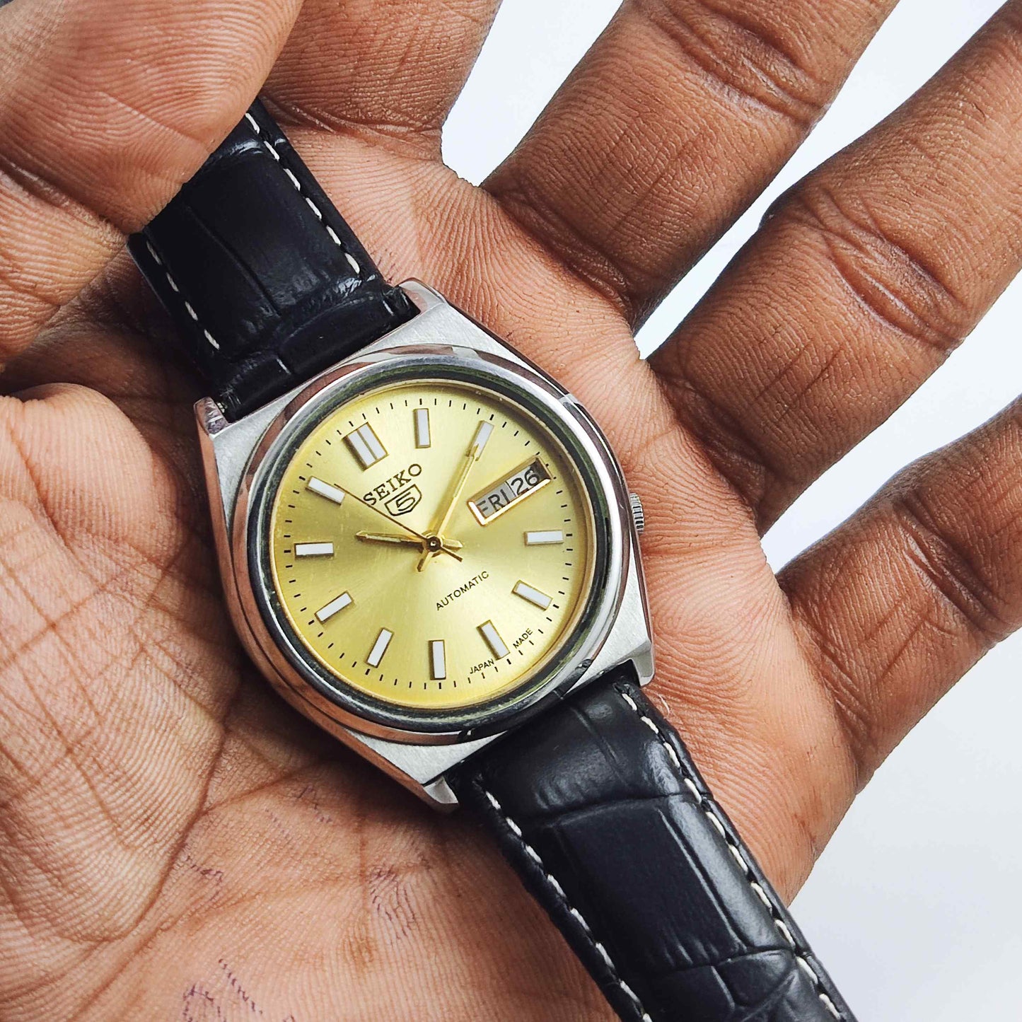 Seiko 5 Automatic 7009A Golden Dial 17 Jewels Men's Watch Discover-Diamonds