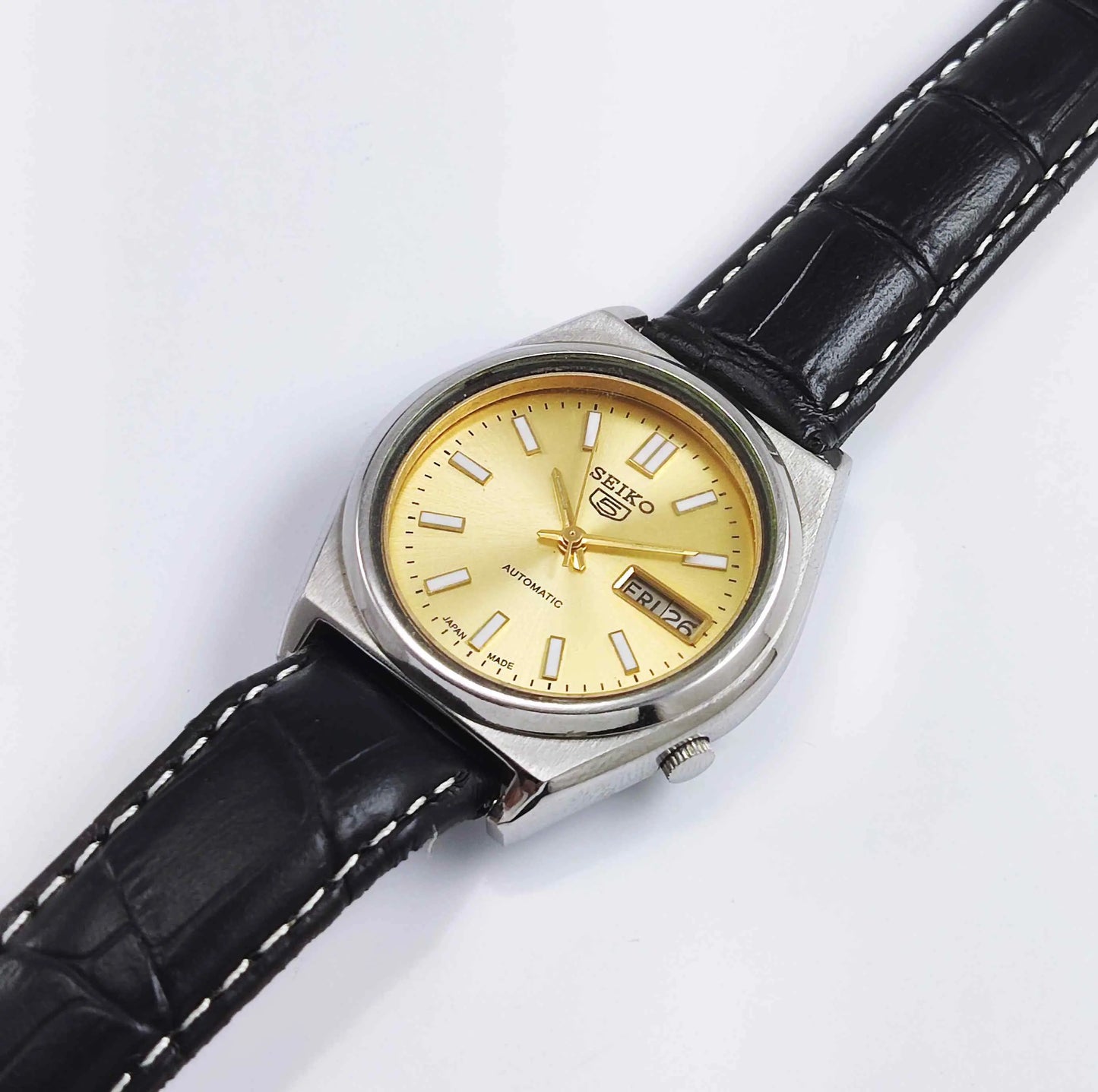Seiko 5 Automatic 7009A Golden Dial 17 Jewels Men's Watch Discover-Diamonds