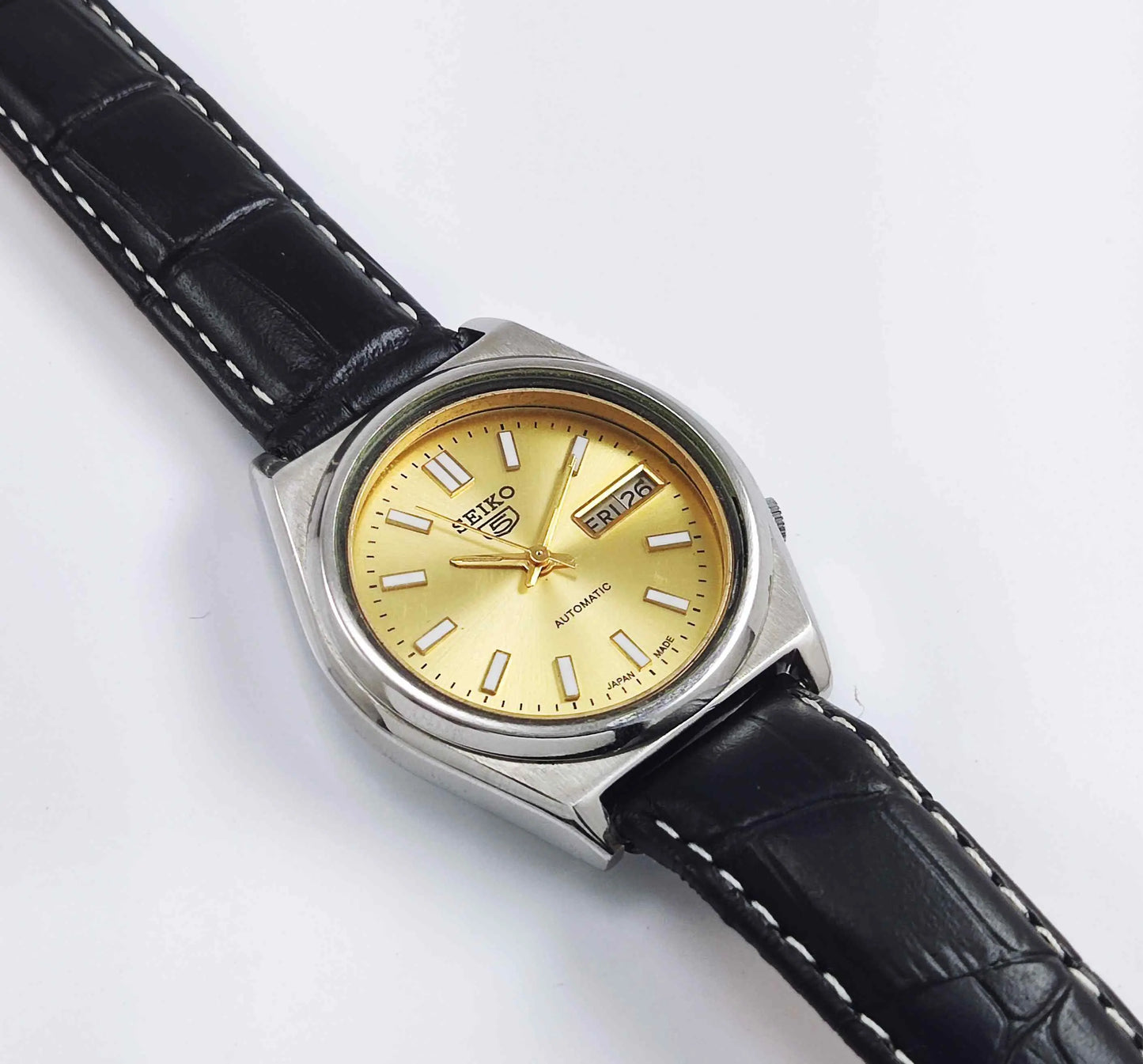 Seiko 5 Automatic 7009A Golden Dial 17 Jewels Men's Watch Discover-Diamonds
