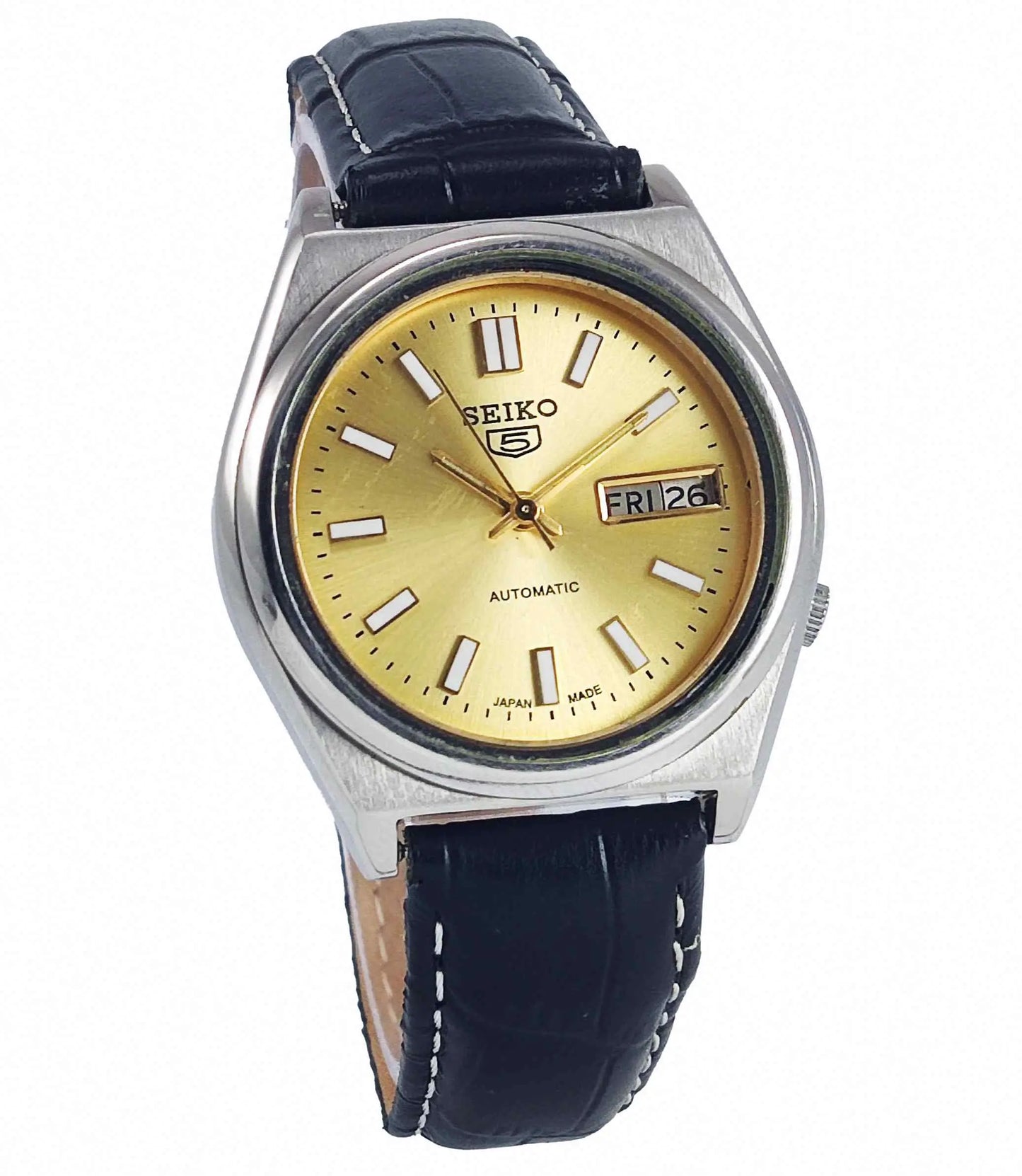 Seiko 5 Automatic 7009A Golden Dial 17 Jewels Men's Watch Discover-Diamonds