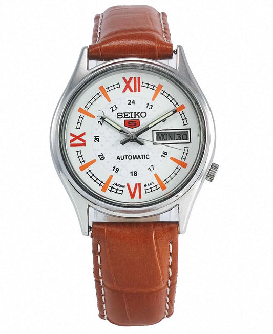 Seiko 5 Automatic Blue Dial 17 Jewels Day-Date Men's Watch 7009A Discover-Diamonds