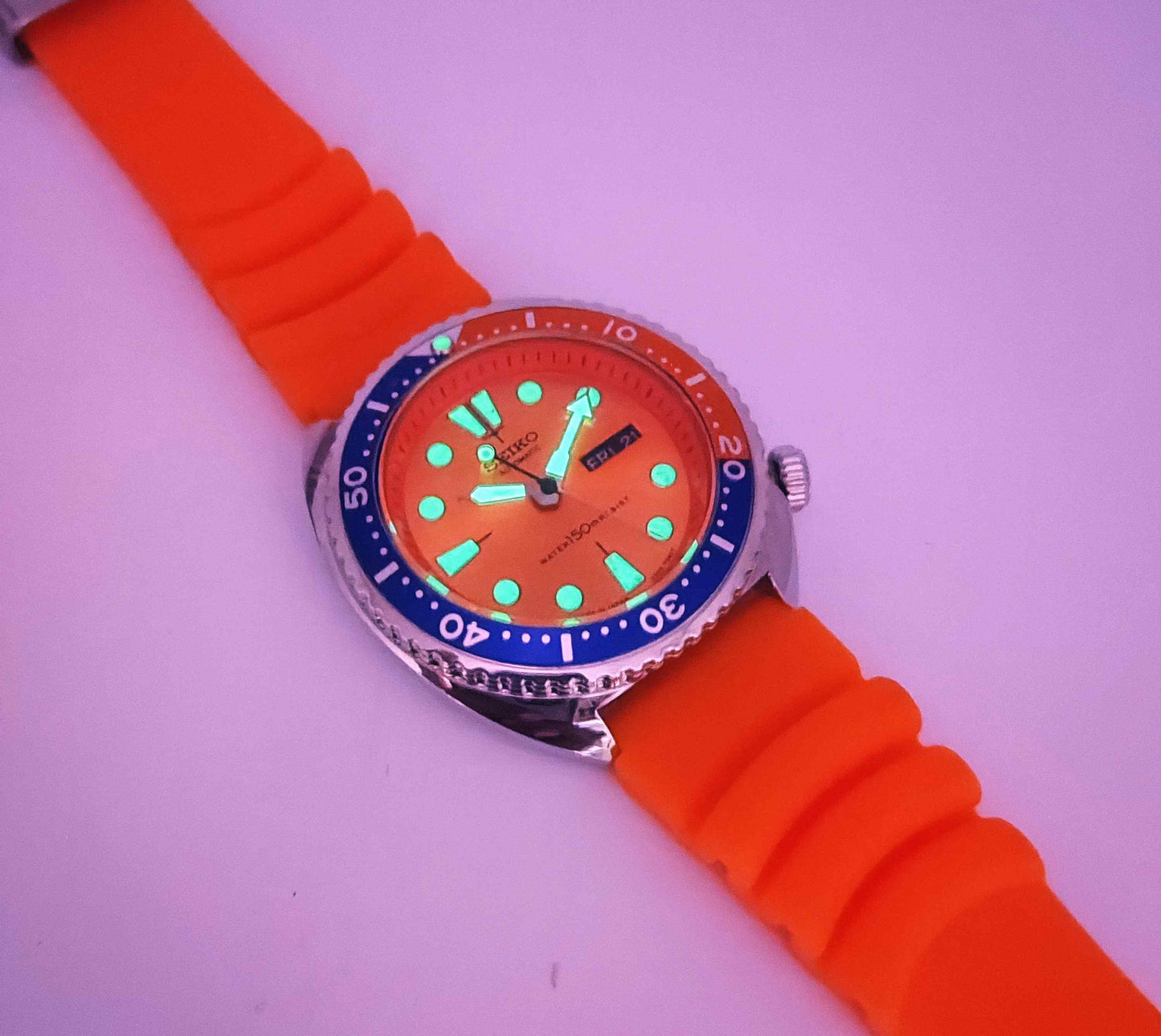 Seiko Automatic 6309A Orange Dial 17 Jewels Men's Sports Watch Discover-Diamonds