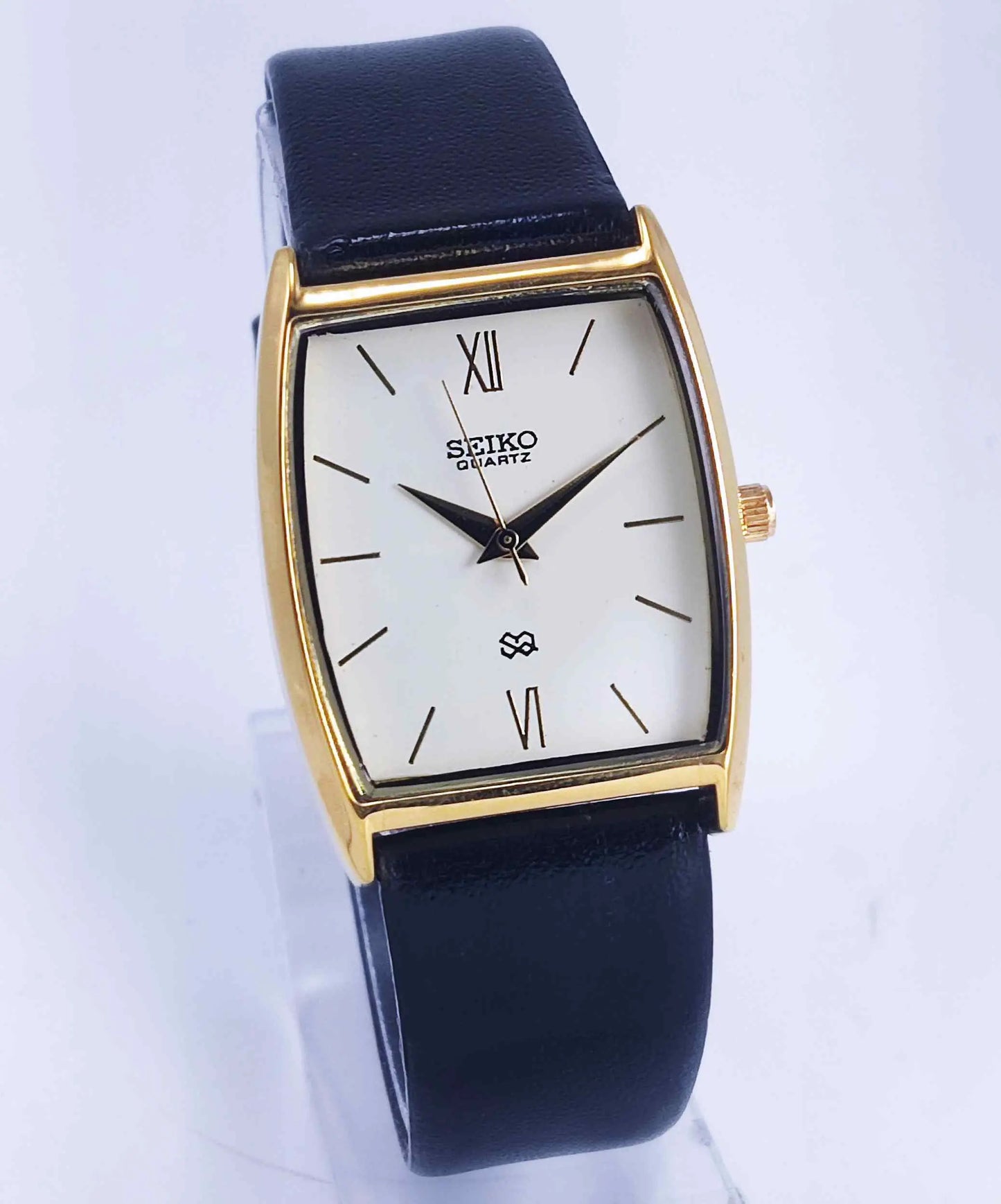 Seiko Quartz MIYOTA Off White Dial Golden Case Men's Watch Discover-Diamonds