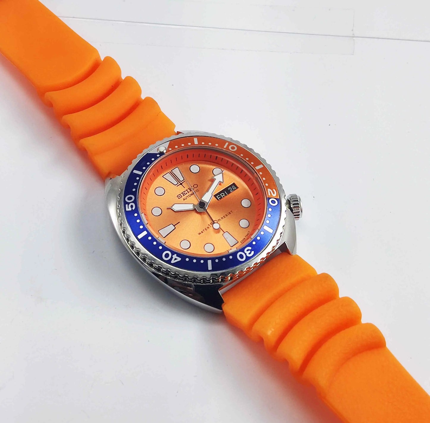 Seiko Automatic 6309A Orange Dial 17 Jewels Men's Sports Watch Discover-Diamonds