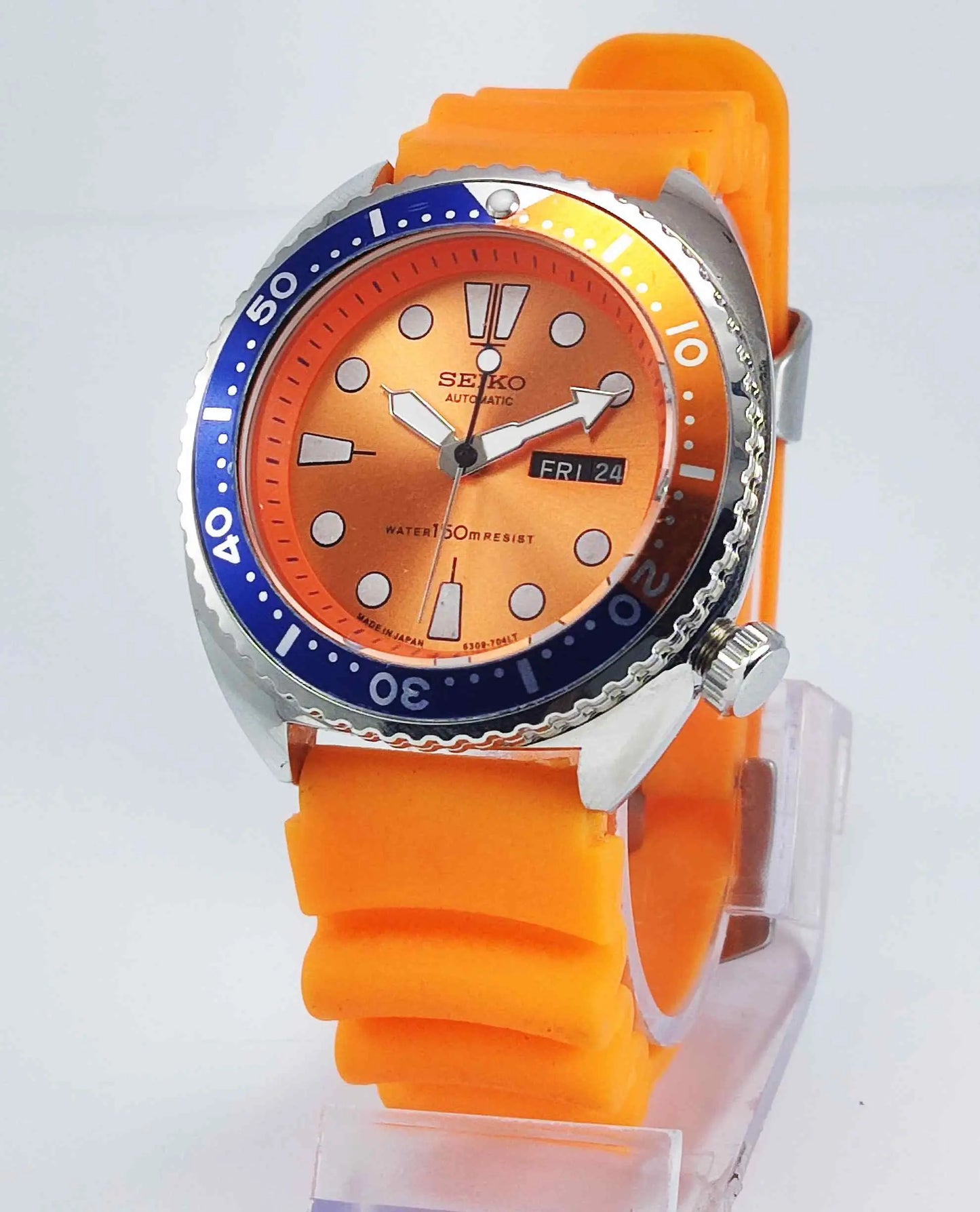 Seiko Automatic 6309A Orange Dial 17 Jewels Men's Sports Watch Discover-Diamonds