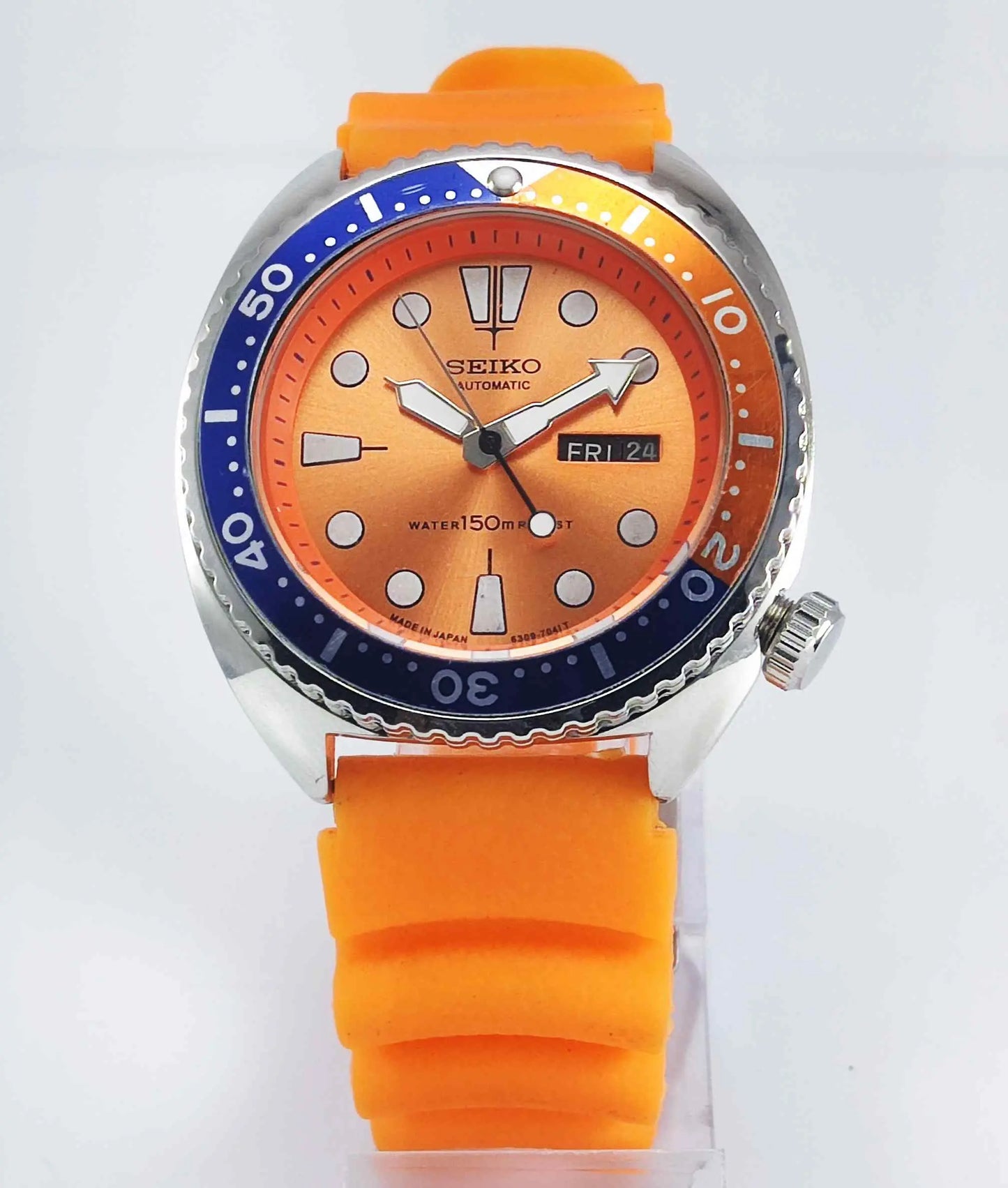 Seiko Automatic 6309A Orange Dial 17 Jewels Men's Sports Watch Discover-Diamonds