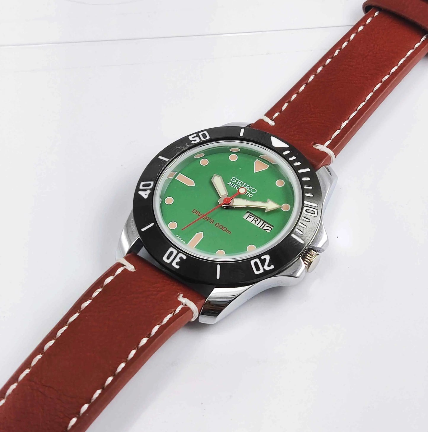 Seiko Automatic 6319A Green Dial 21 Jewels Men's Sports Watch Discover-Diamonds