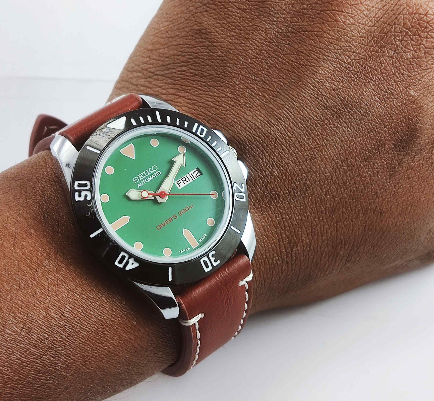Seiko Automatic 6319A Green Dial 21 Jewels Men's Sports Watch Discover-Diamonds