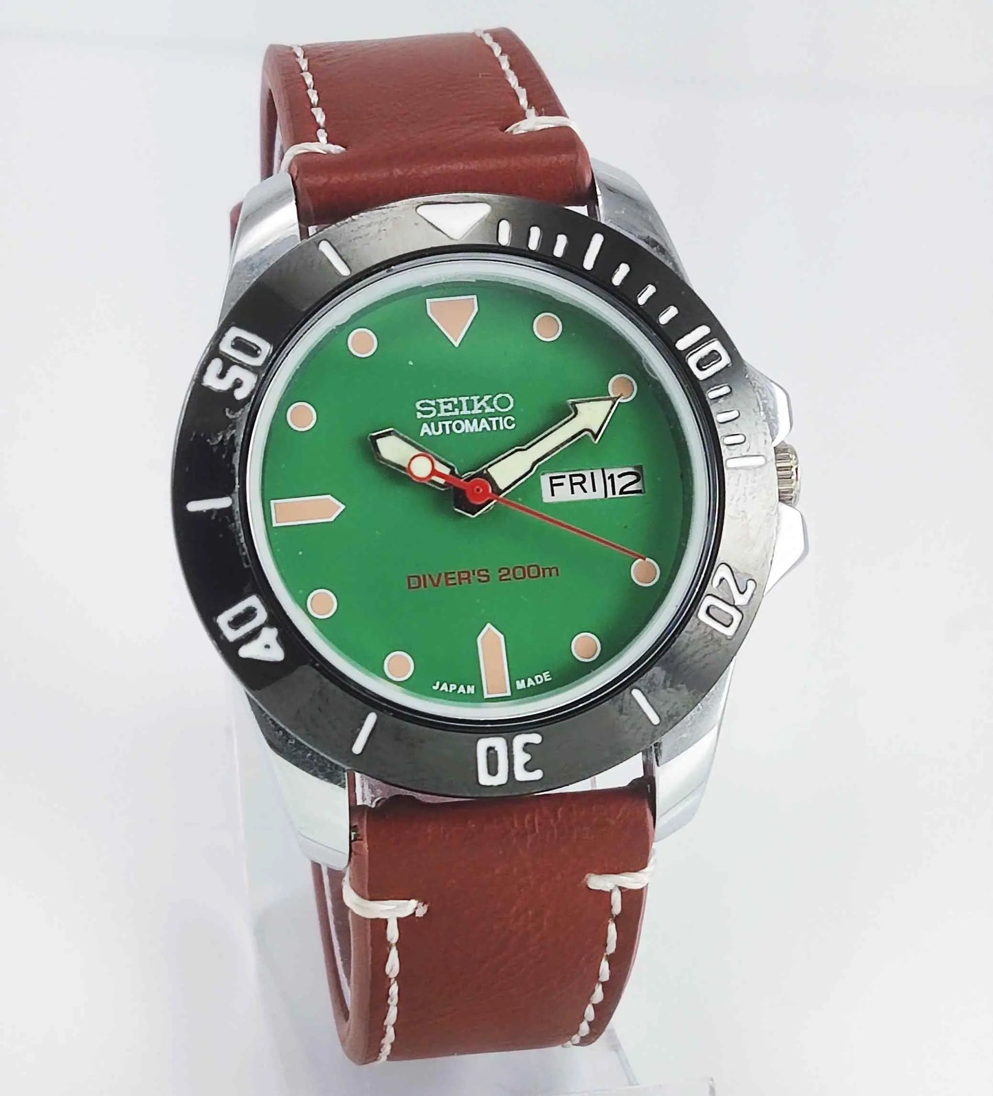 Seiko Automatic 6319A Green Dial 21 Jewels Men's Sports Watch Discover-Diamonds