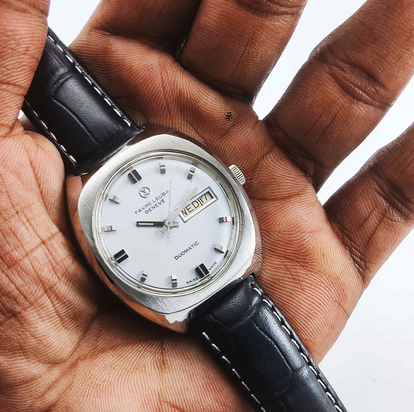 Favre Leuba Geneve 908 Gray Dial Automatic 25 Jewels Men's Wrist Watch - Discover-Diamonds