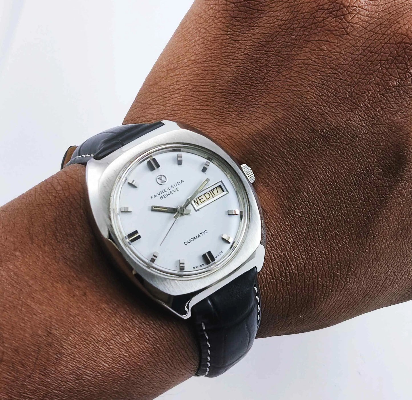 Favre Leuba Geneve 908 Gray Dial Automatic 25 Jewels Men's Wrist Watch - Discover-Diamonds