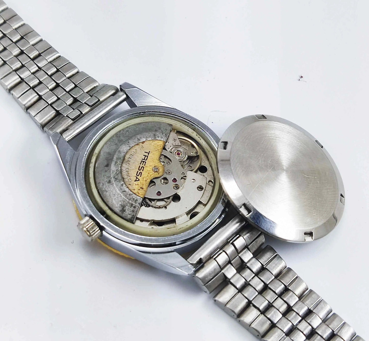 Trassa Automatic 21 Jewels Turquoise Dial Golden Bezel Day Date 2066 Men's Watch Discover-Diamonds