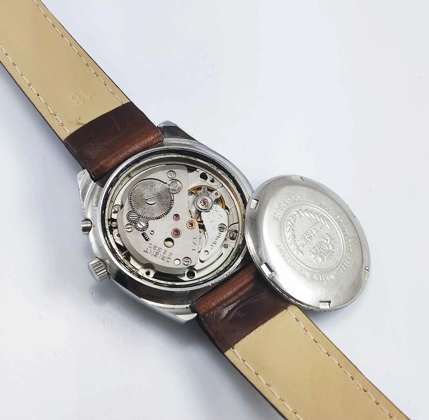 Orient 48320 Brown Dial 17 Jewels Date Function Men's Watch Discover-Diamonds