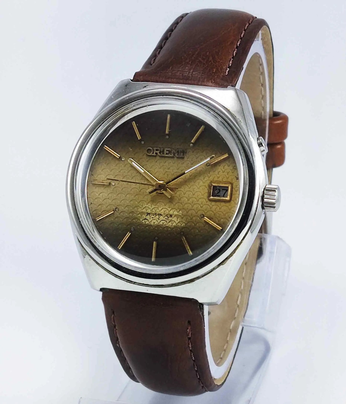 Orient 48320 Brown Dial 17 Jewels Date Function Men's Watch Discover-Diamonds