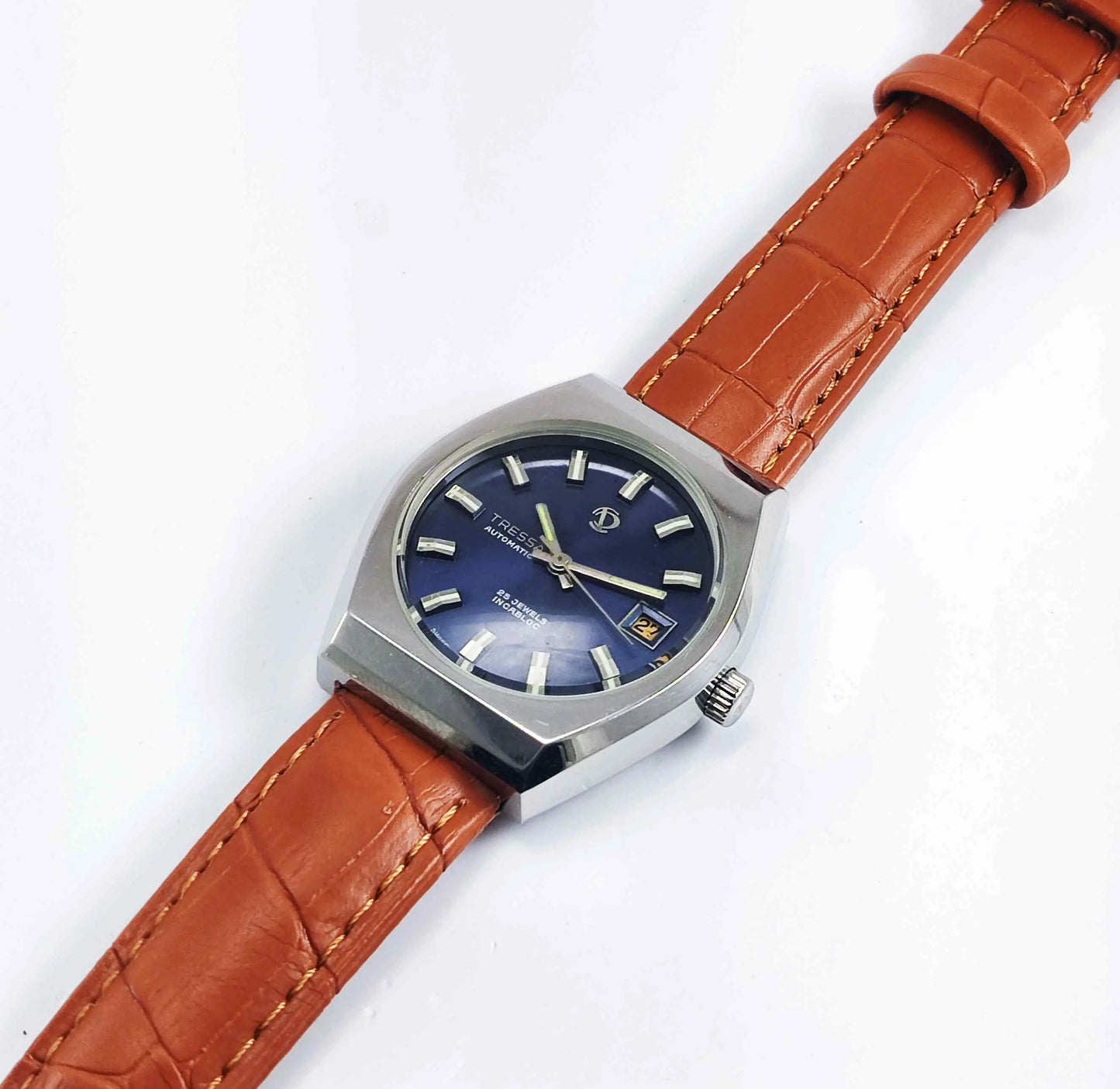 Trassa Automatic 17 Jewels Blue Dial Day Date 2066 Men's Watch Discover-Diamonds