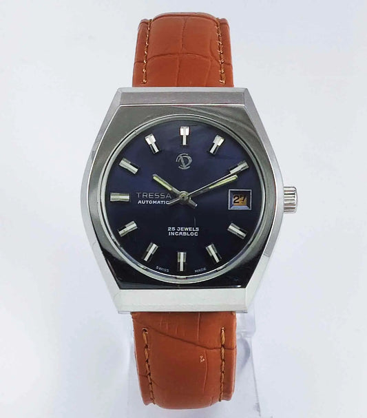 Trassa Automatic 17 Jewels Blue Dial Day Date 2066 Men's Watch Discover-Diamonds