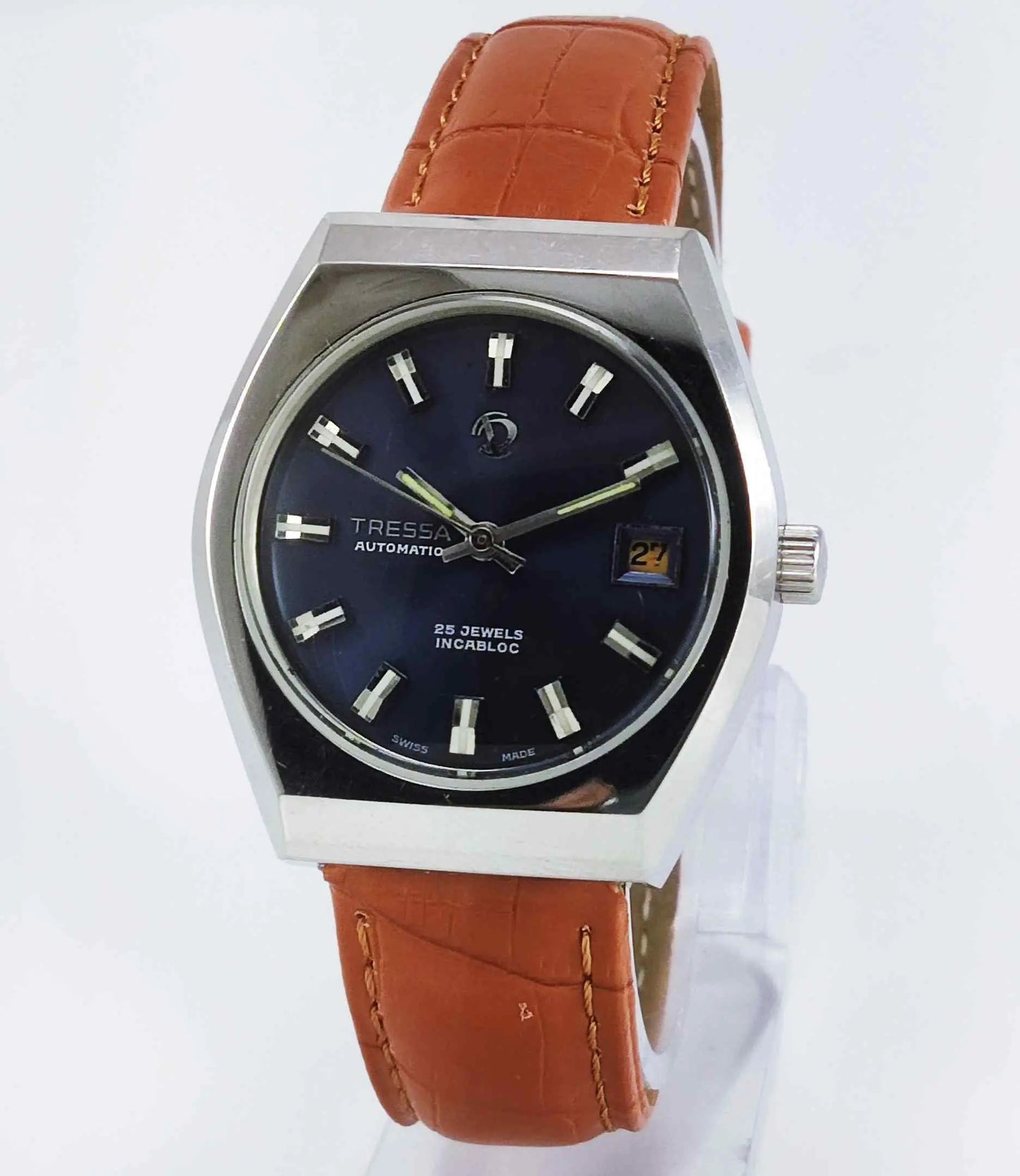 Trassa Automatic 17 Jewels Blue Dial Day Date 2066 Men's Watch Discover-Diamonds