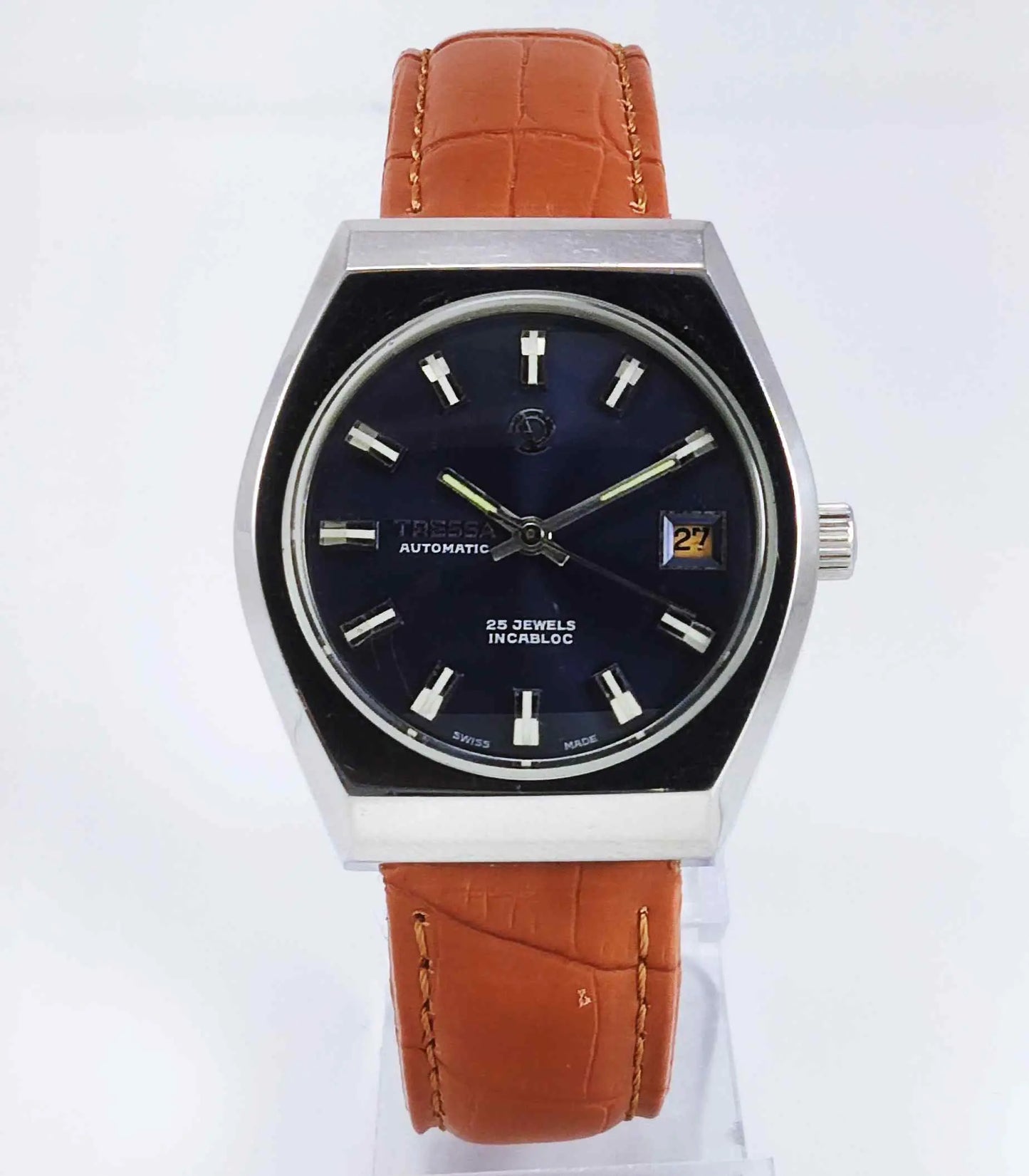 Trassa Automatic 17 Jewels Blue Dial Day Date 2066 Men's Watch Discover-Diamonds