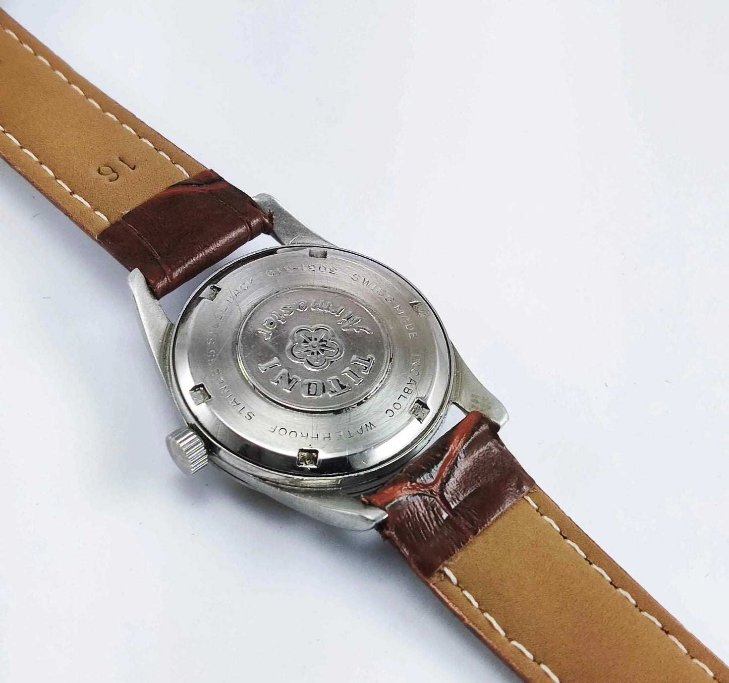 Titoni Airmaster 21 Jewels Titoflex Golden Dial Watch Discover-Diamonds