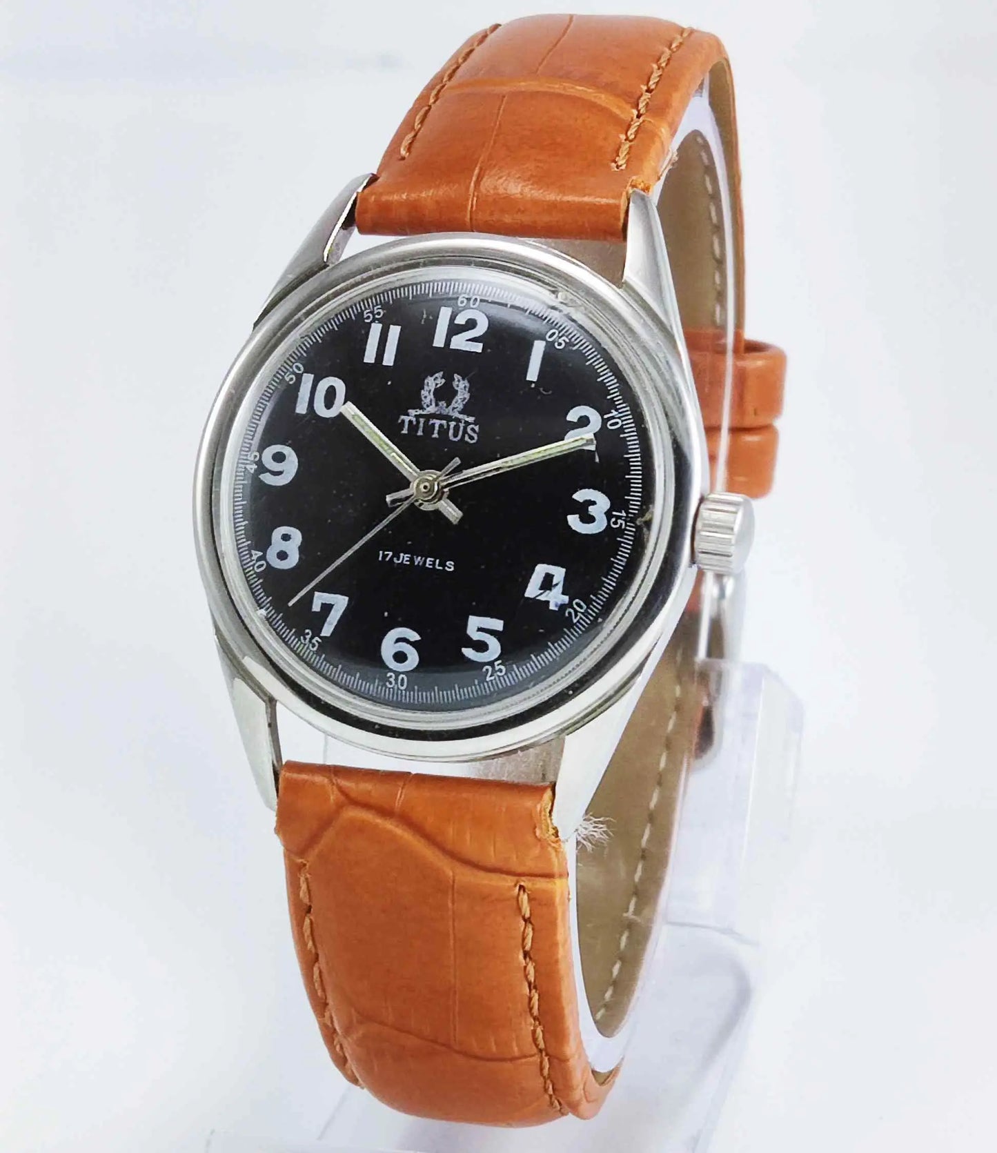 Titus Black Dial 17 Jewels Para Shock Men's Watch Discover-Diamonds