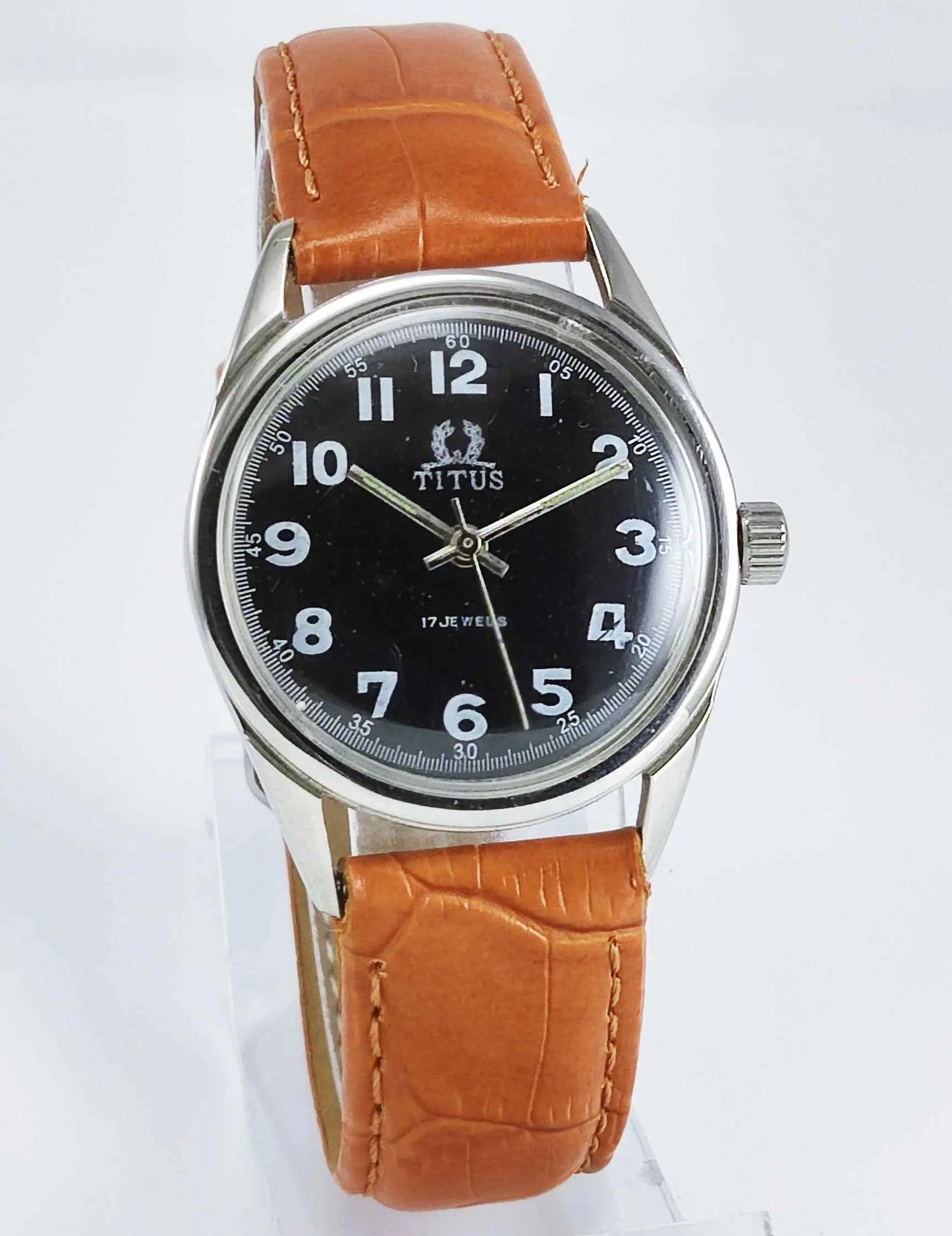 Titus Black Dial 17 Jewels Para Shock Men's Watch Discover-Diamonds
