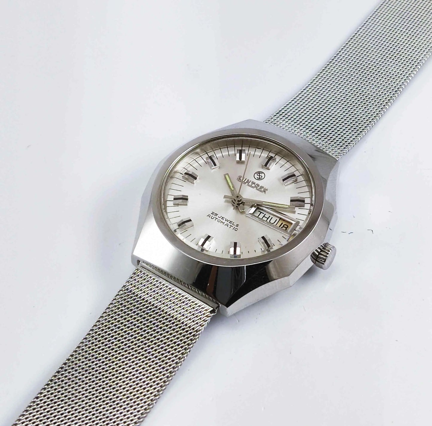 Suntrek Automatic 25 Jewels Silver Dial Day Date Men's Watch Discover-Diamonds