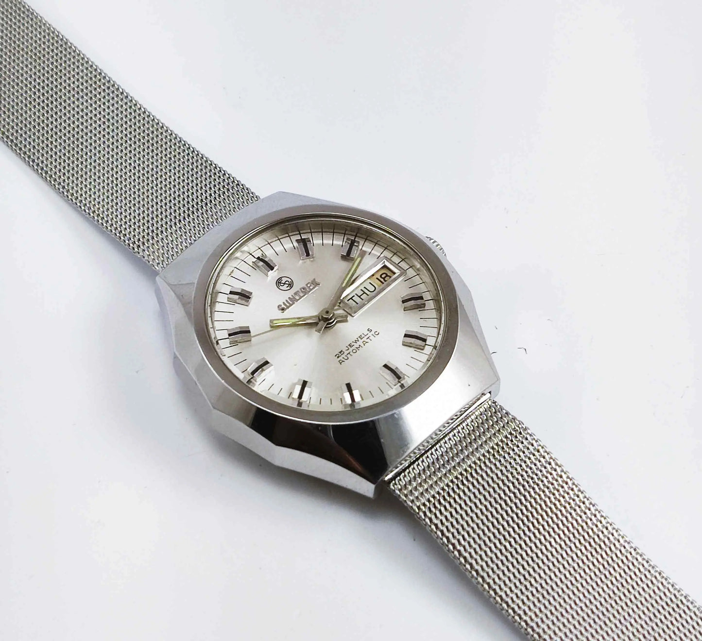 Suntrek Automatic 25 Jewels Silver Dial Day Date Men's Watch Discover-Diamonds