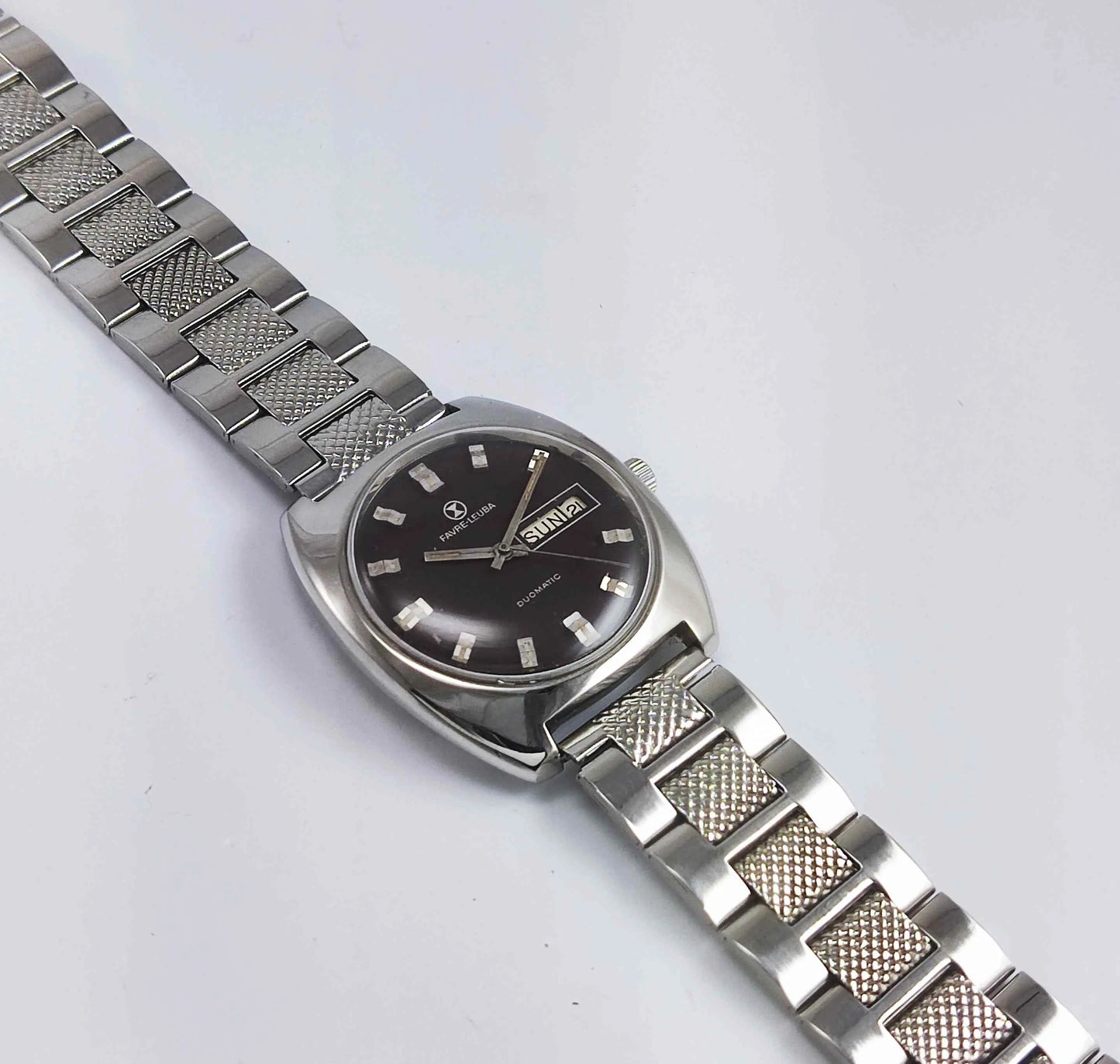 Favre Leuba Duomatic 908 Dark Brown Dial Automatic 17 Jewels Men's Watch Discover-Diamonds