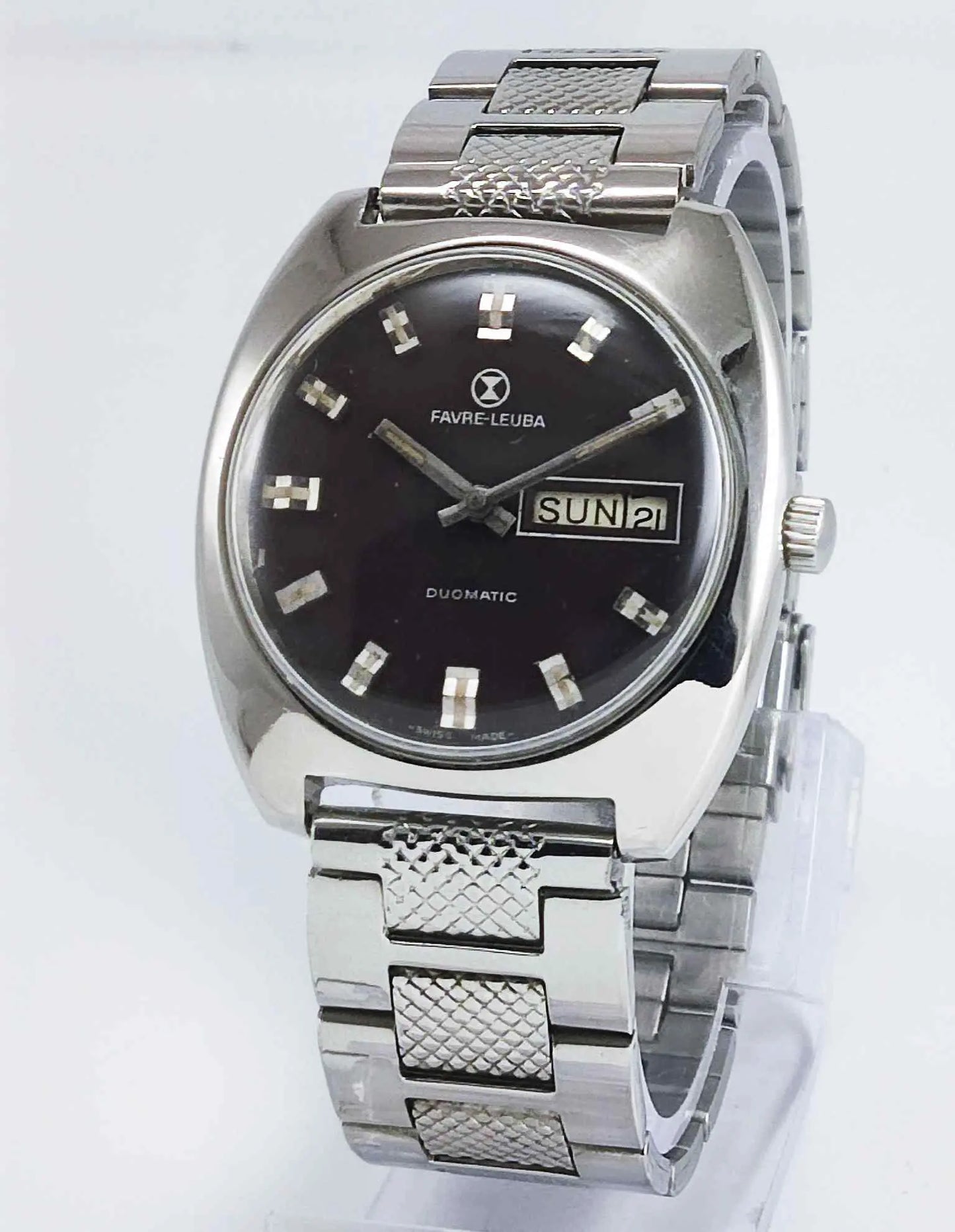 Favre Leuba Duomatic 908 Dark Brown Dial Automatic 17 Jewels Men's Watch Discover-Diamonds