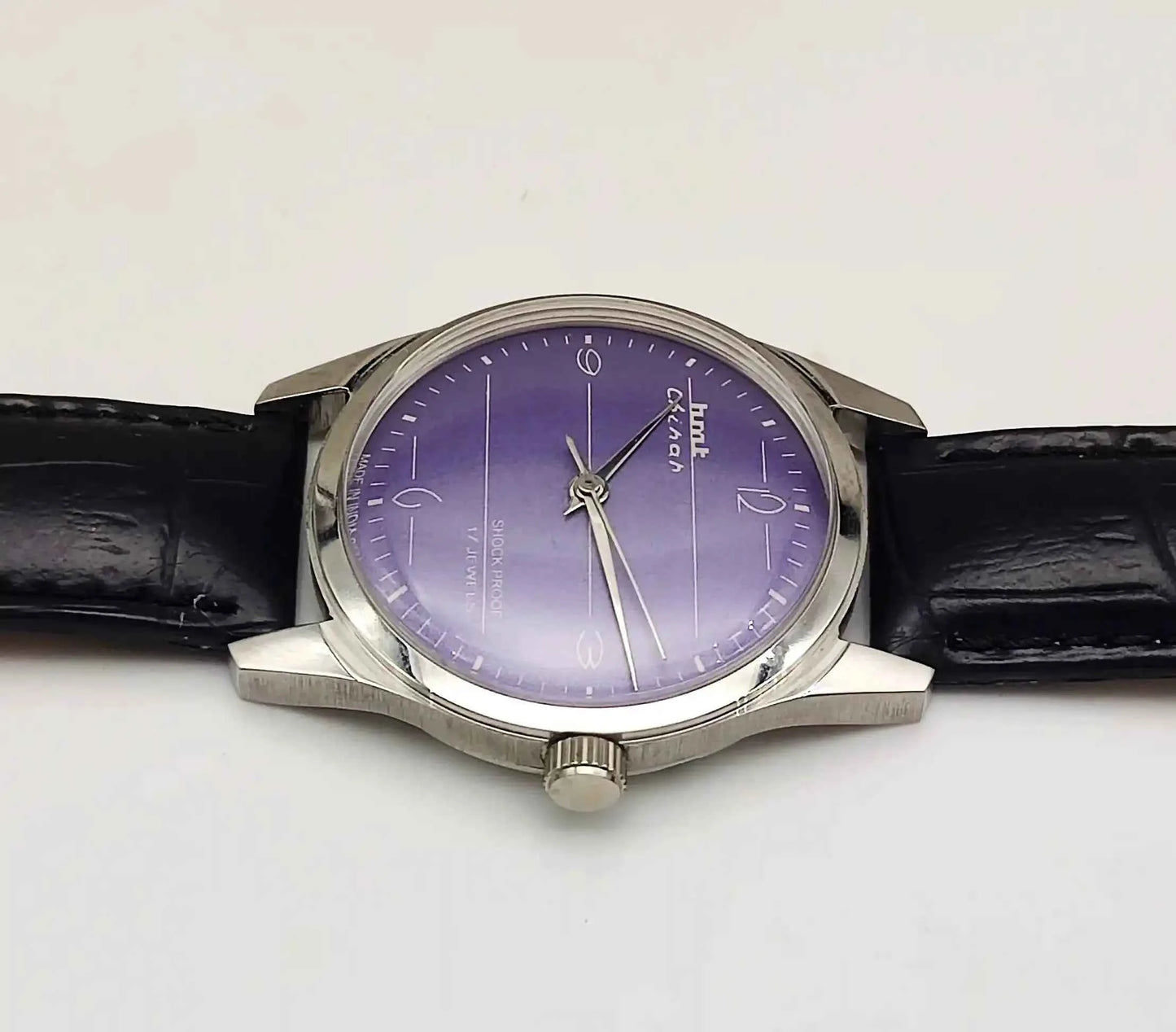HMT Chinar English Numerals Indices Purple Dial 17 Jewels Handwinding