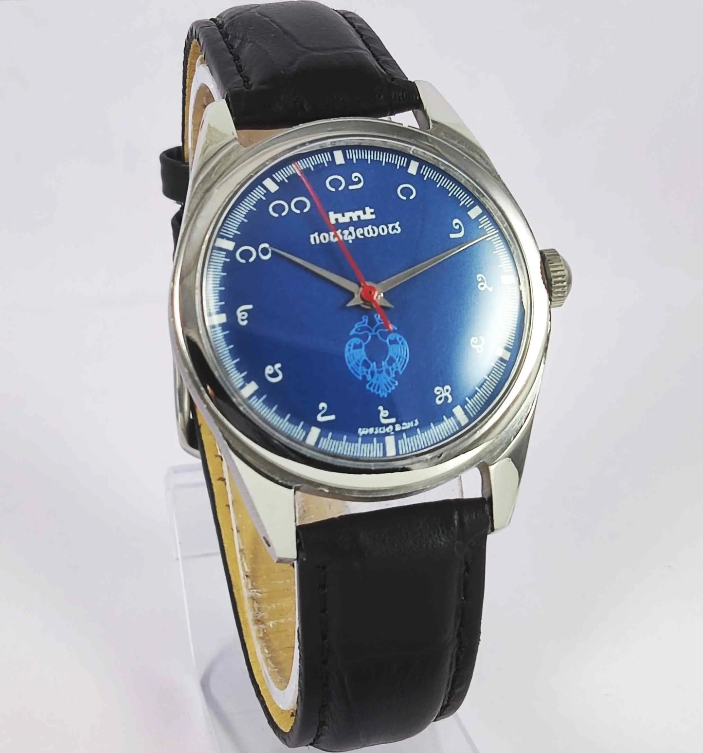 HMT Gandaberunda Kannada Numerals 17 Jewels Blue Dial Handwinding Men's Watch 0231 Discover-Diamonds