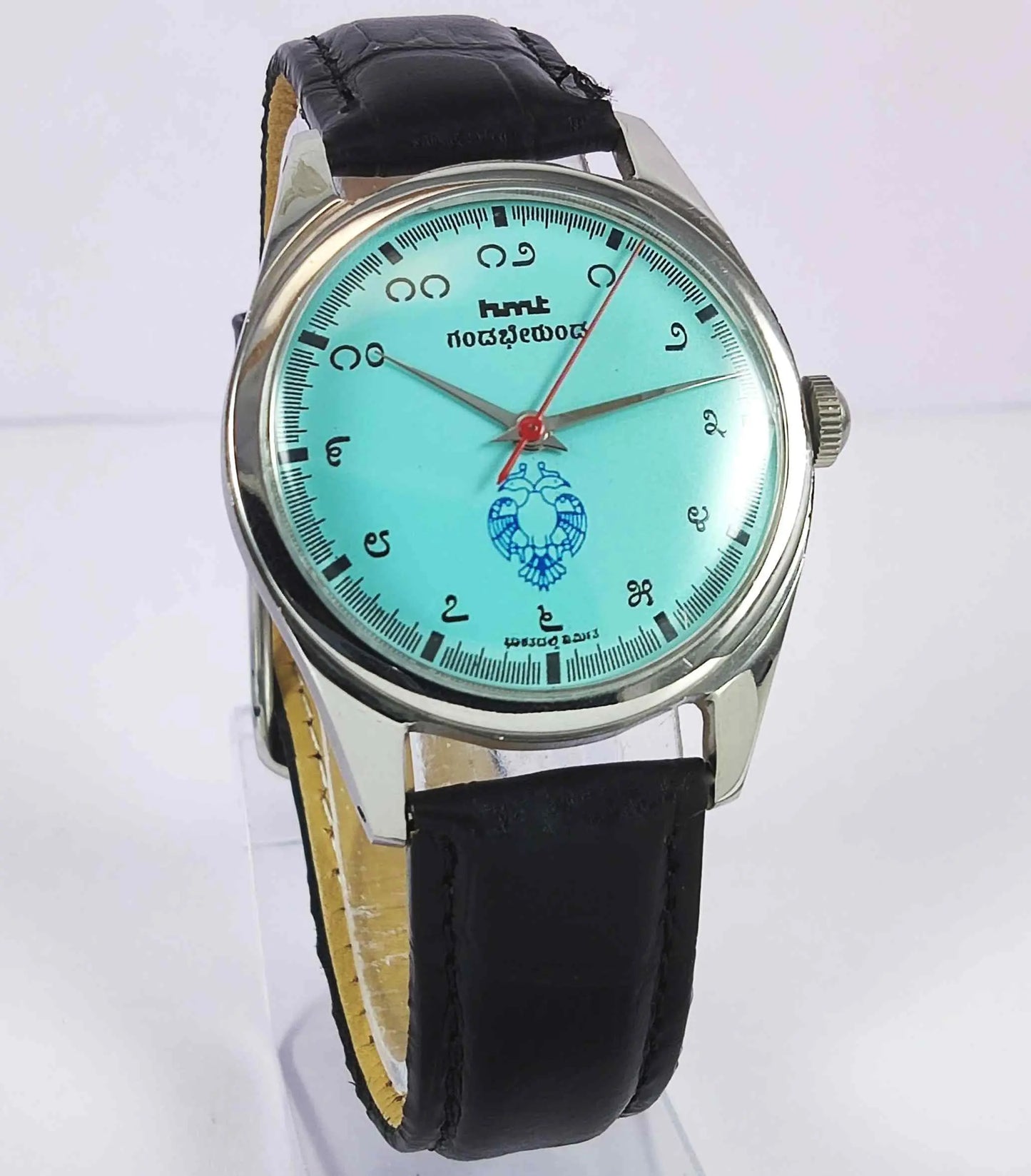 HMT Gandaberunda Kannada Numerals 17 Jewels Turquoise Dial Handwinding Men's Watch 0231 Discover-Diamonds