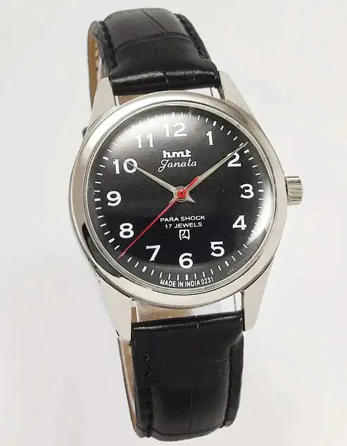 HMT Janata Black Dial Para Shock 17 Jewels Handwinding Men's Watch 0231 Discover-Diamonds