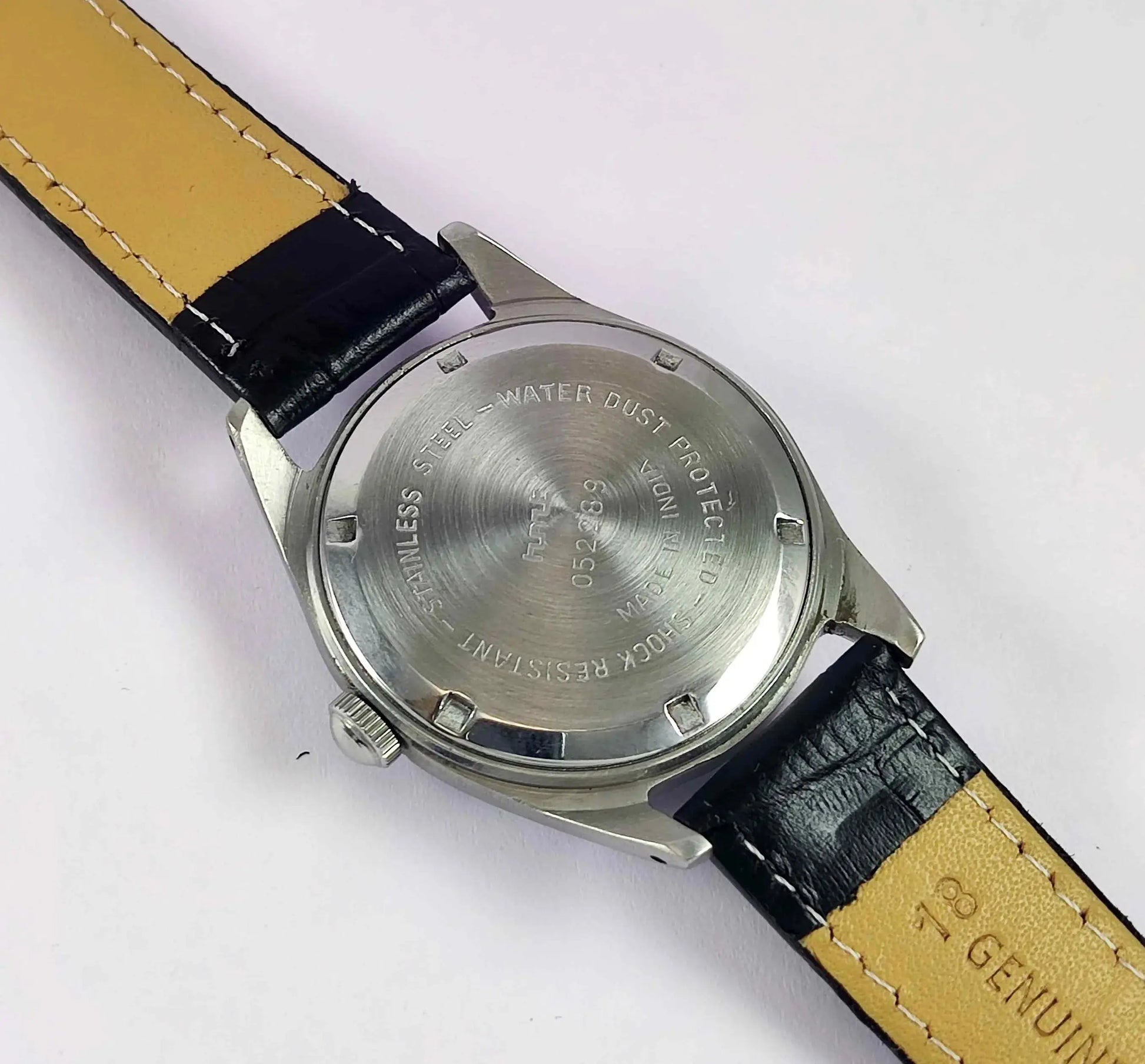 HMT Janata Para Shock 17 Jewels Black Dial Mechanical Handwinding Men's Wrist Watch 0231 Discover-Diamonds