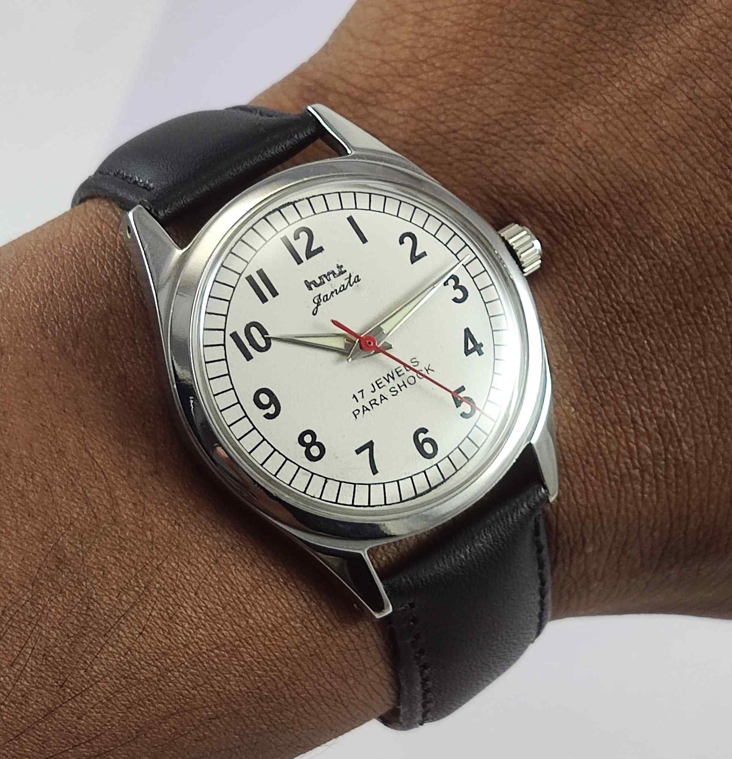 HMT Janata Para Shock 17 Jewels White Dial Men's Handwinding Watch 0231 Discover-Diamonds