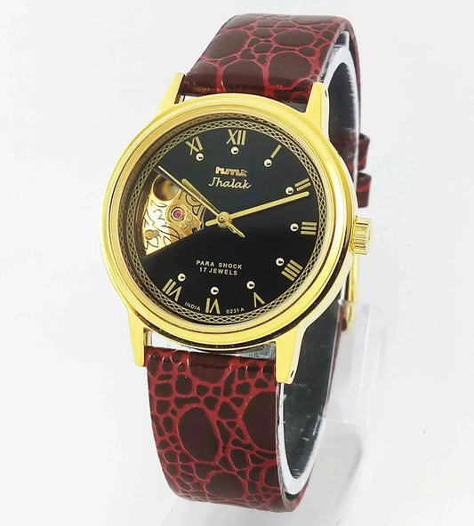 HMT Jhalak Skeletion Black Dial Para Shock 17 Jewels Men's Watch Discover-Diamonds