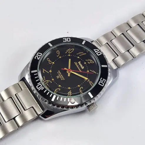 HMT Kohinoor Para Shock 17 Jewels Black Dial Transparent Back Mechanical Handwinding Men's Watch 0231 Discover-Diamonds