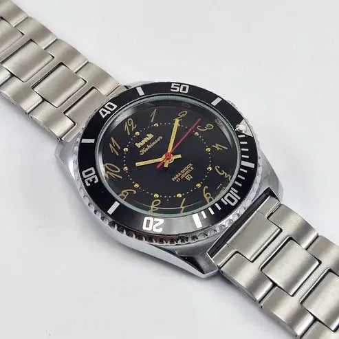 HMT Kohinoor Para Shock 17 Jewels Black Dial Transparent Back Mechanical Handwinding Men's Watch 0231 Discover-Diamonds