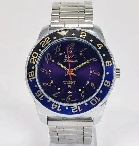 HMT Kohinoor Purple Dial Para Shock 17 Jewels Transparent Back Mechanical Handwinding Men's Watch 0231 Discover-Diamonds