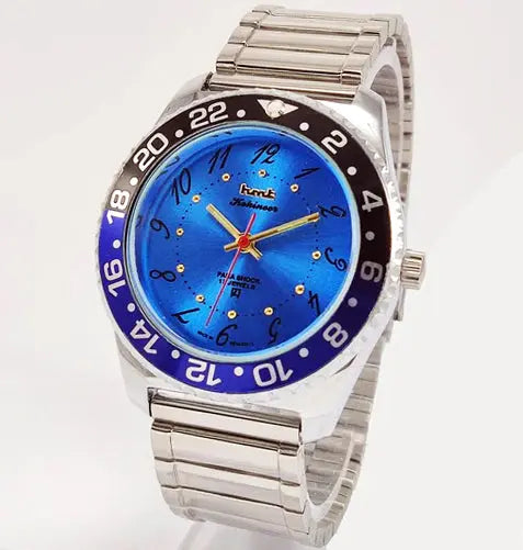 HMT Kohinoor Para Shock 17 Jewels Blue Dial Transparent Back Mechanical Handwinding Men's Watch 0231 Discover-Diamonds