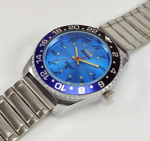 HMT Kohinoor Para Shock 17 Jewels Blue Dial Transparent Back Mechanical Handwinding Men's Watch 0231 Discover-Diamonds