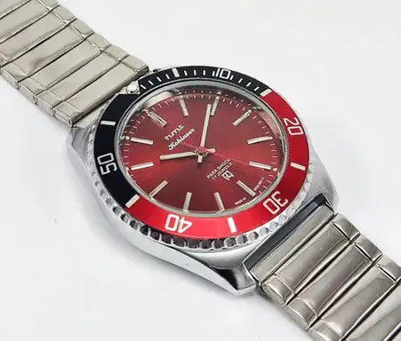 HMT Kohinoor Para Shock 17 Jewels Red Dial Transparent Back Mechanical Handwinding Men's Watch 0231 Discover-Diamonds