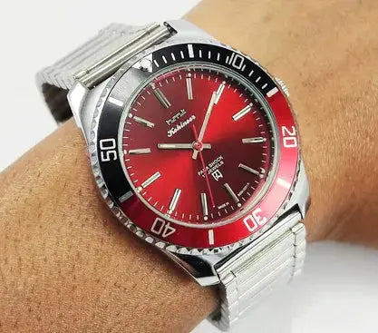 HMT Kohinoor Para Shock 17 Jewels Red Dial Transparent Back Mechanical Handwinding Men's Watch 0231 Discover-Diamonds