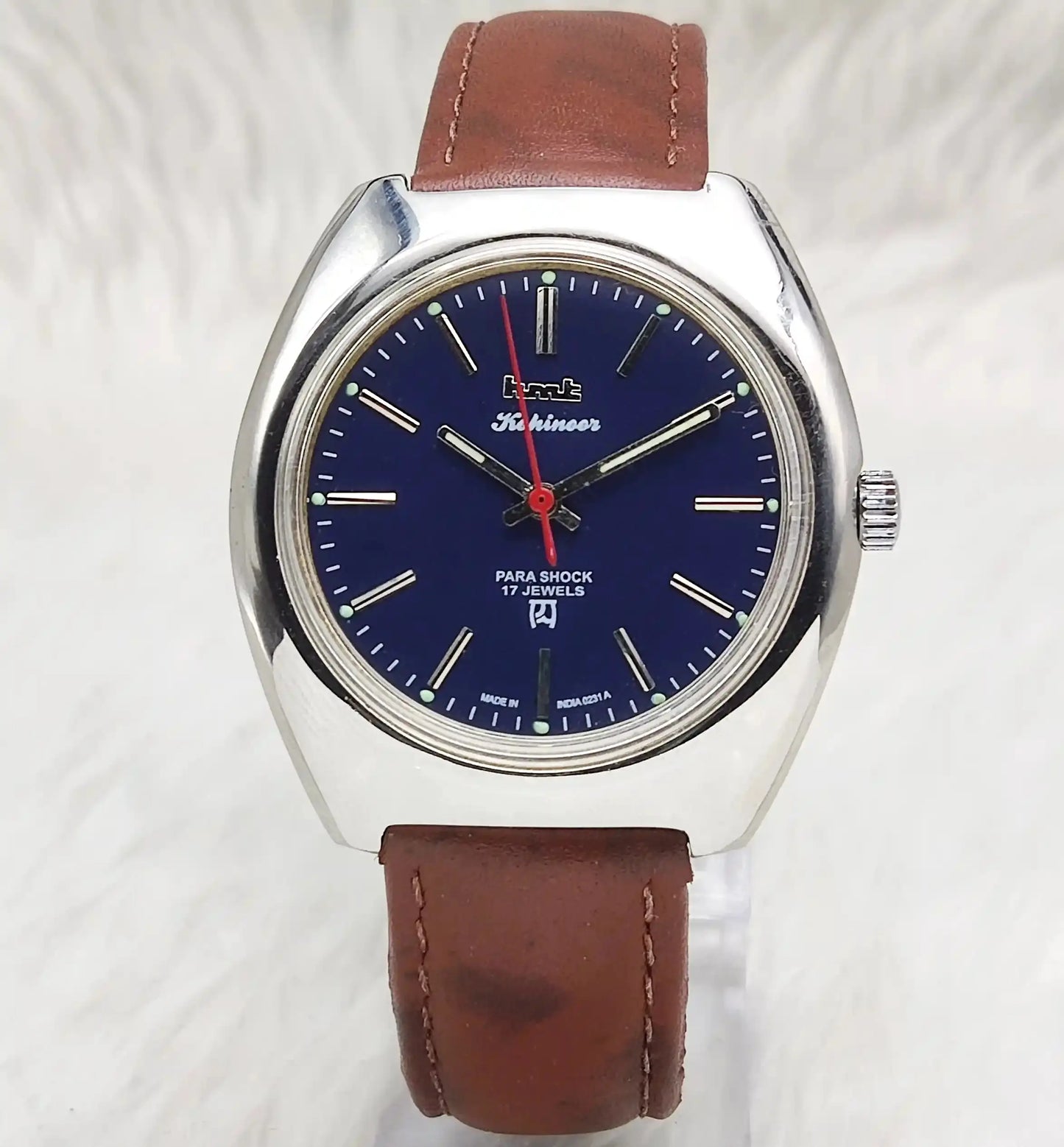 HMT Kohinoor Stick Indices 17 Jewels Blue Dial Handwinding