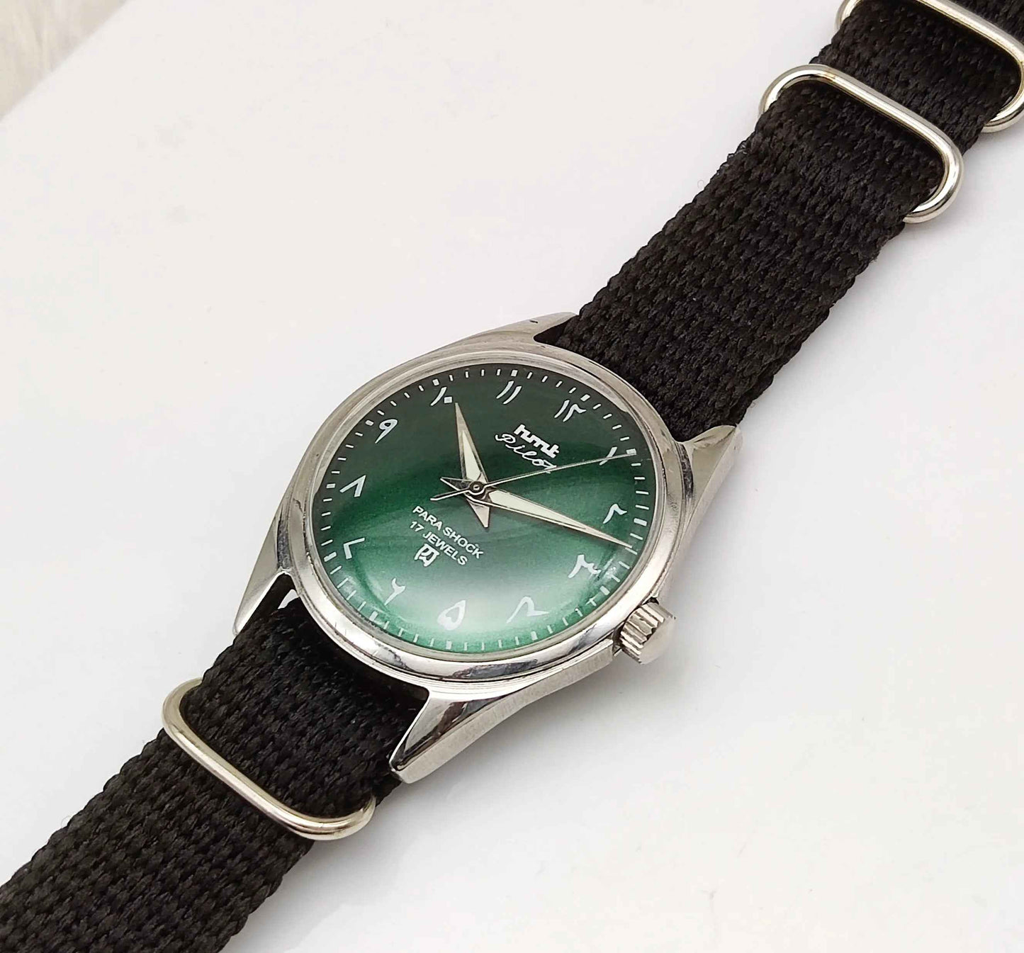 HMT Pilot Arabic/Urdu Font Handwinding 17 Jewels Men's Watch