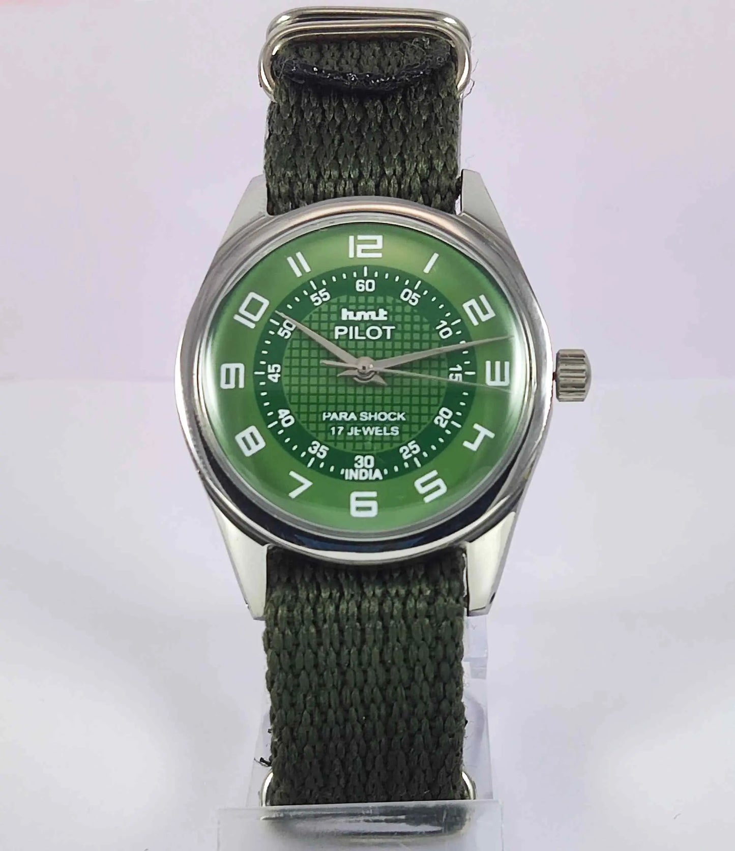 HMT Pilot Green Dial Mechanical Handwinding Men's Watch 0231 Discover-Diamonds