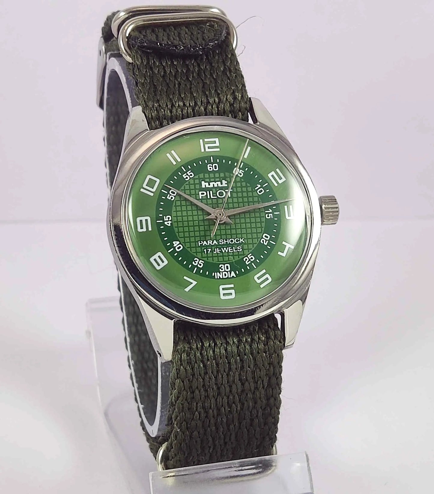 HMT Pilot Green Dial Mechanical Handwinding Men's Watch 0231 Discover-Diamonds