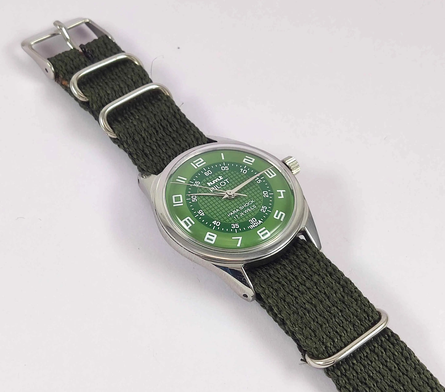 HMT Pilot Green Dial Mechanical Handwinding Men's Watch 0231 Discover-Diamonds