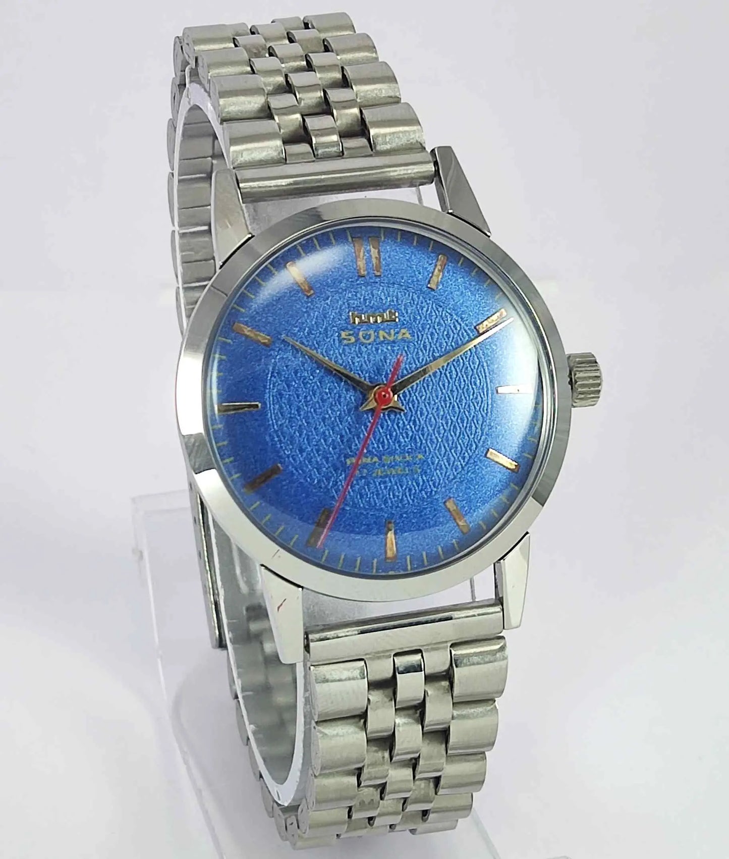 HMT Sona Blue Dial 17 Jewels Men's Wrist Watch 0231 Discover-Diamonds
