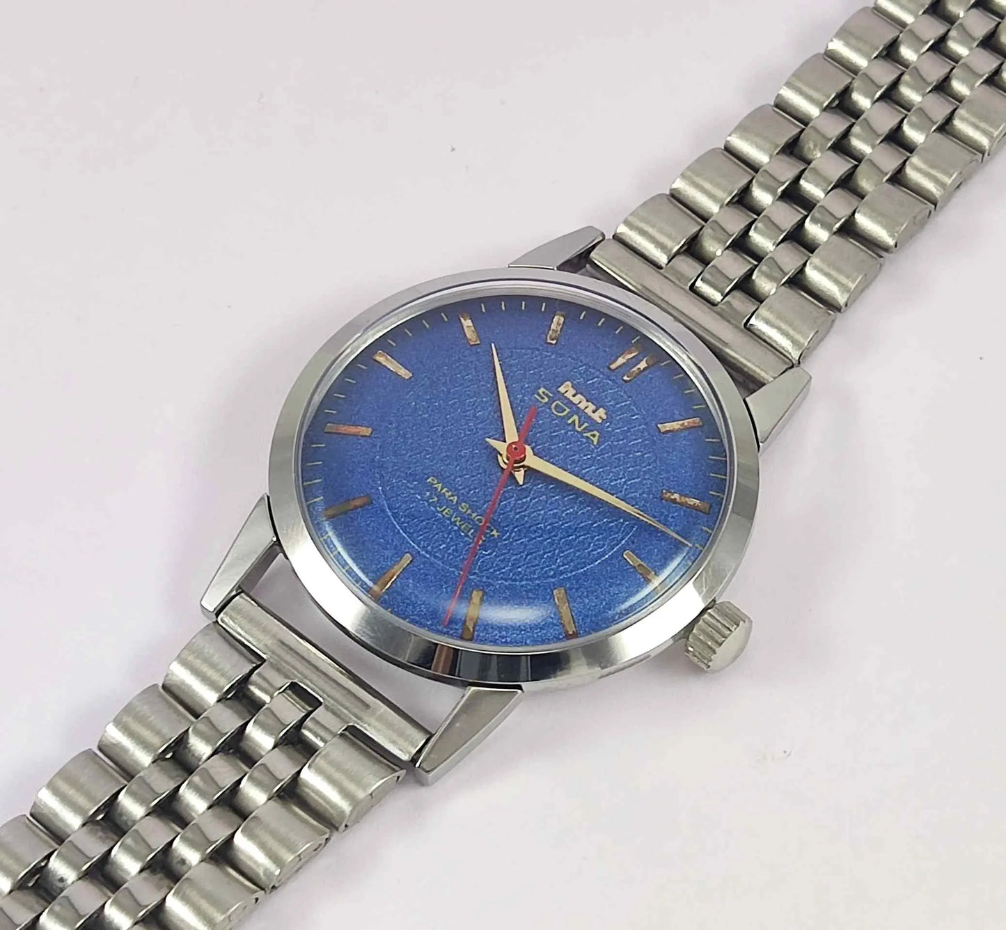 HMT Sona Blue Dial 17 Jewels Men's Wrist Watch 0231 Discover-Diamonds